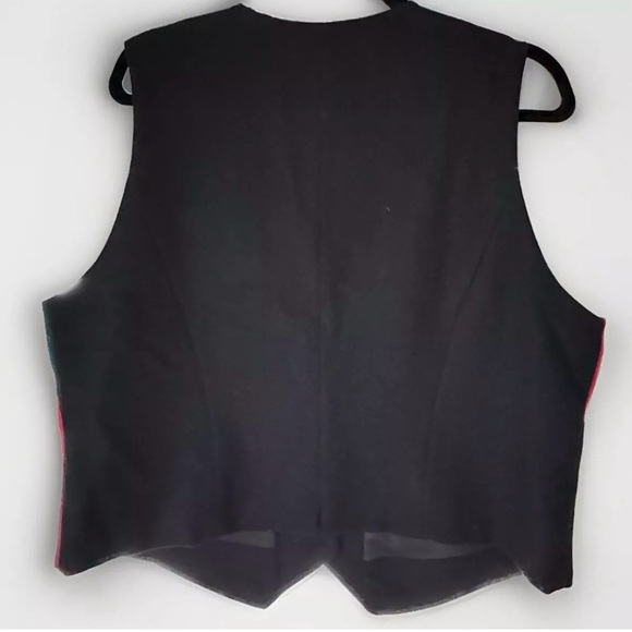 Talbots Woman’s Wool Blend Patchwork Christmas Vest Embroidered Holiday Sz. L - Picture 8 of 8